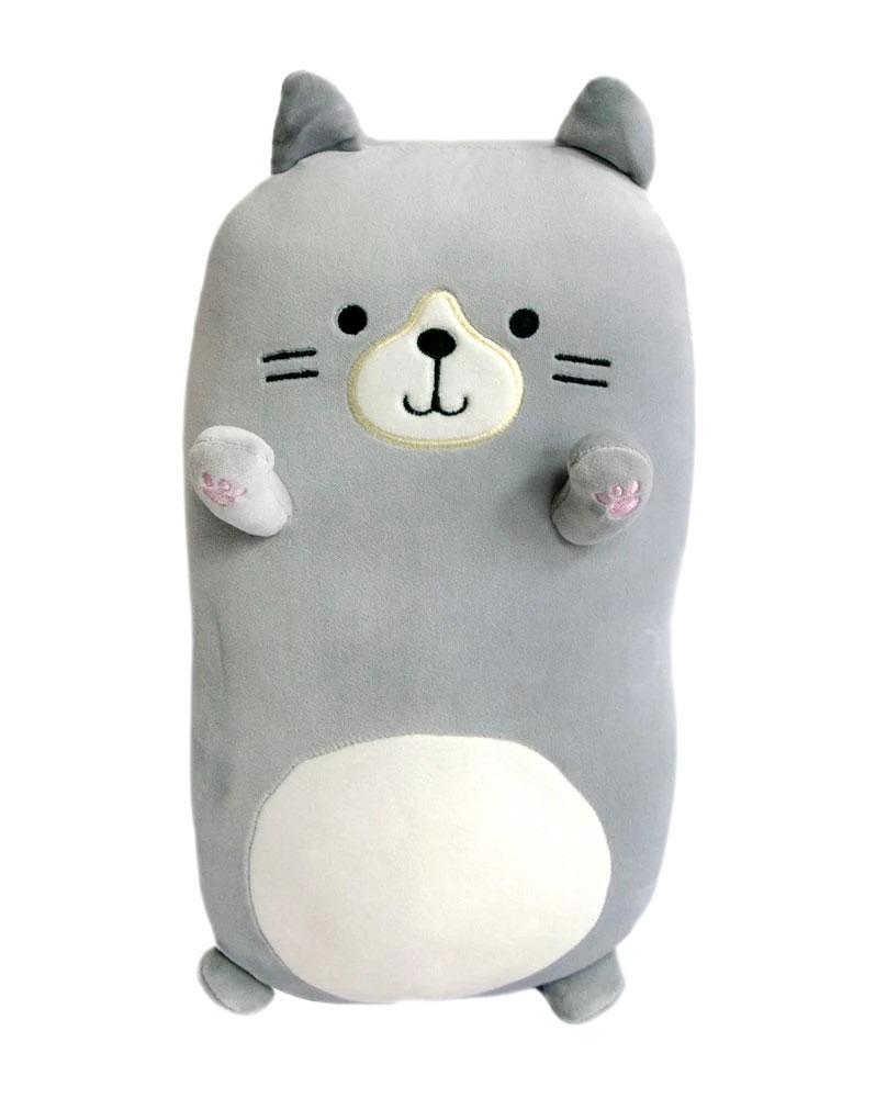 Плюшевая игрушка подушка Кот 40х20х14 см Серый (1008249-Gray)