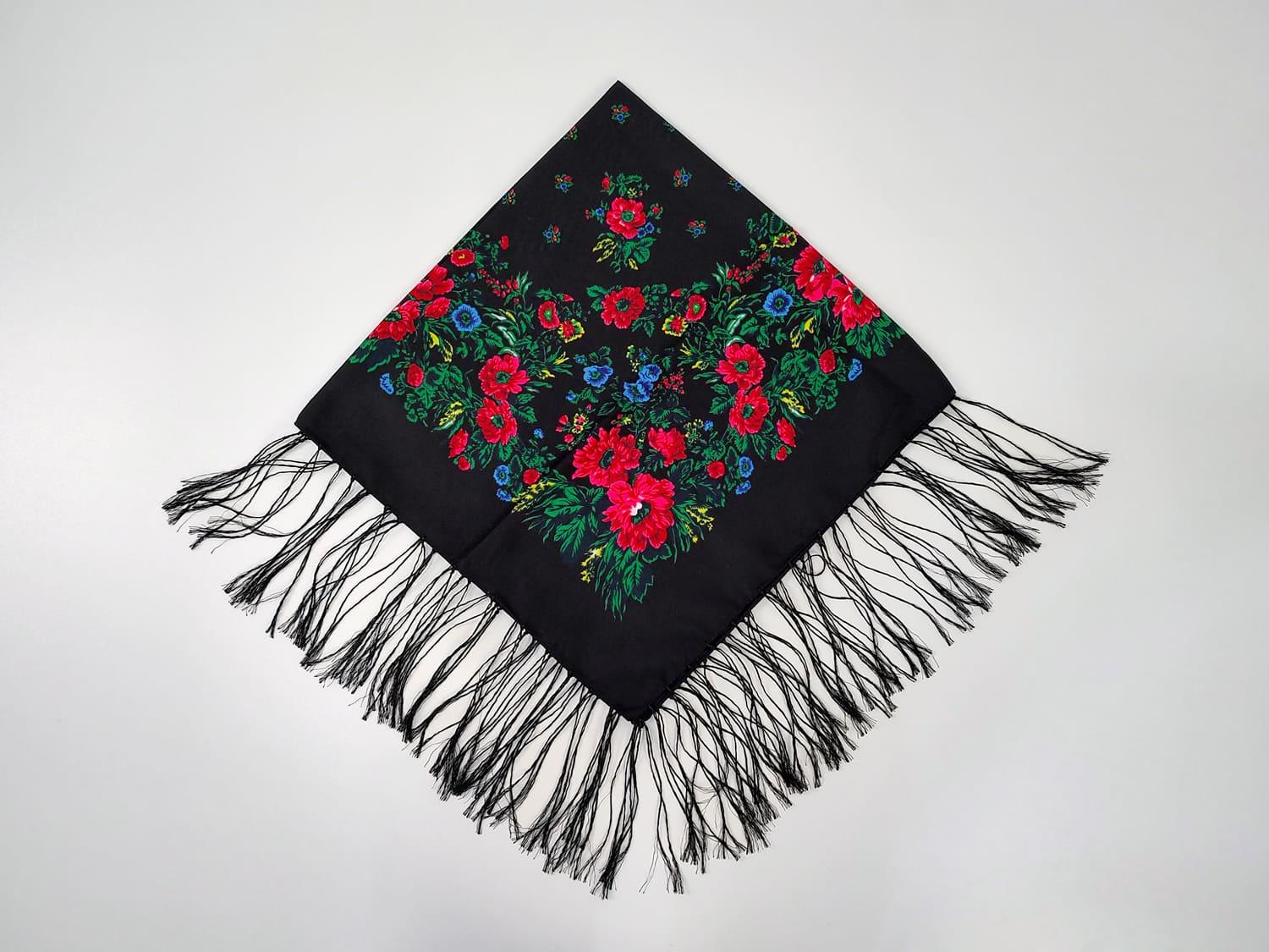 Платок и тороками 80x80 см Черный (30070648)
