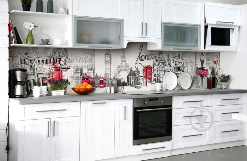 Скинали на кухню Zatarga «Европейский маршрут» 600х3000 мм виниловая 3Д наклейка кухонный фартук самоклеящаяся