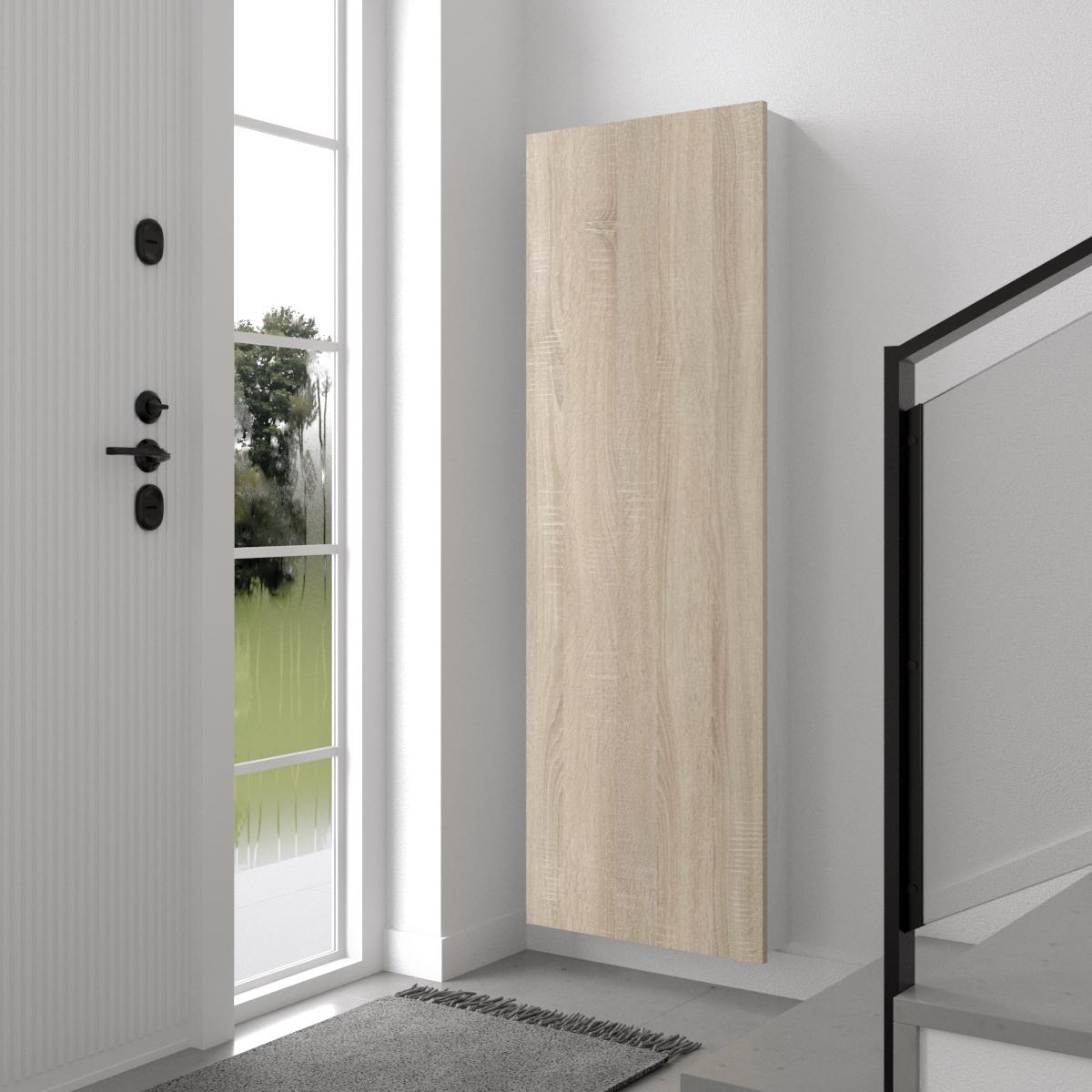 Тумба под обувь подвесная 500х160х1500 мм Дуб сонома/Белый