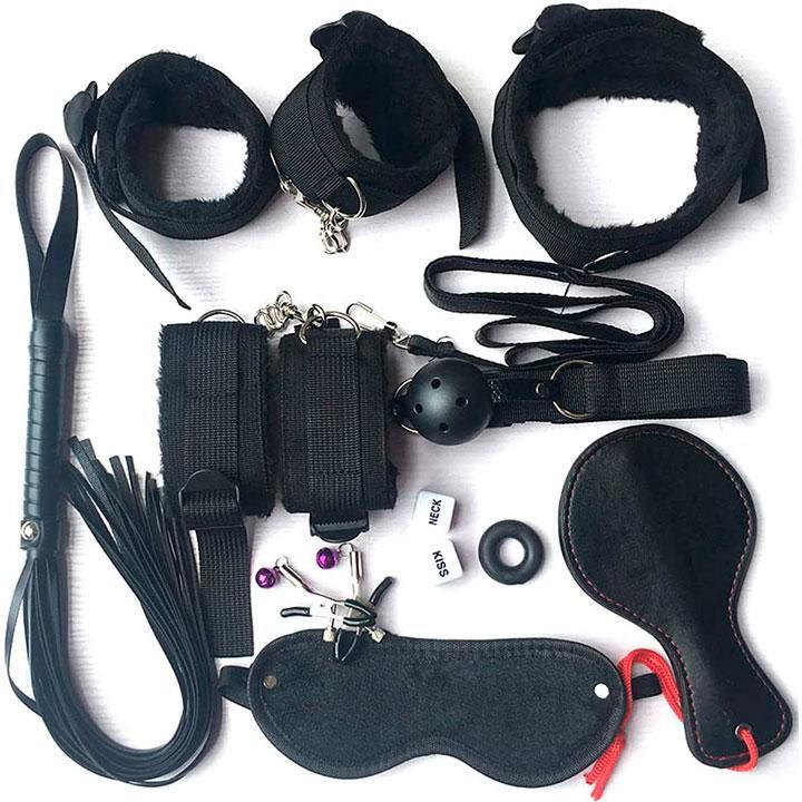 Комплект для BDSM игр 10 предметов One Size Черный (K0039-1)