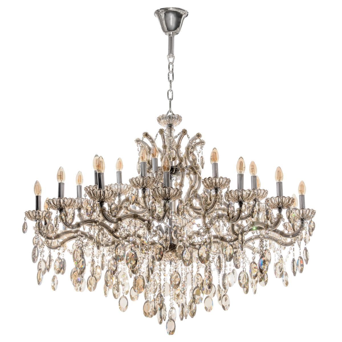 Люстра свеча подвесная хрустальная Brille BCL-361S/30 E14 CH классическая