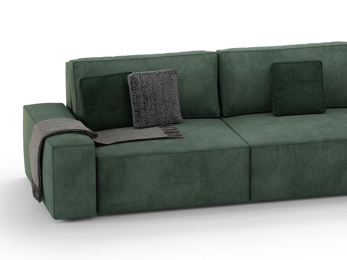 Диван прямий Loft 350х105х80 см Зелений (Арт.2001) - фото 4 Диван прямий Loft 350х105х80 см Зелений (Арт.2001) - фото 4