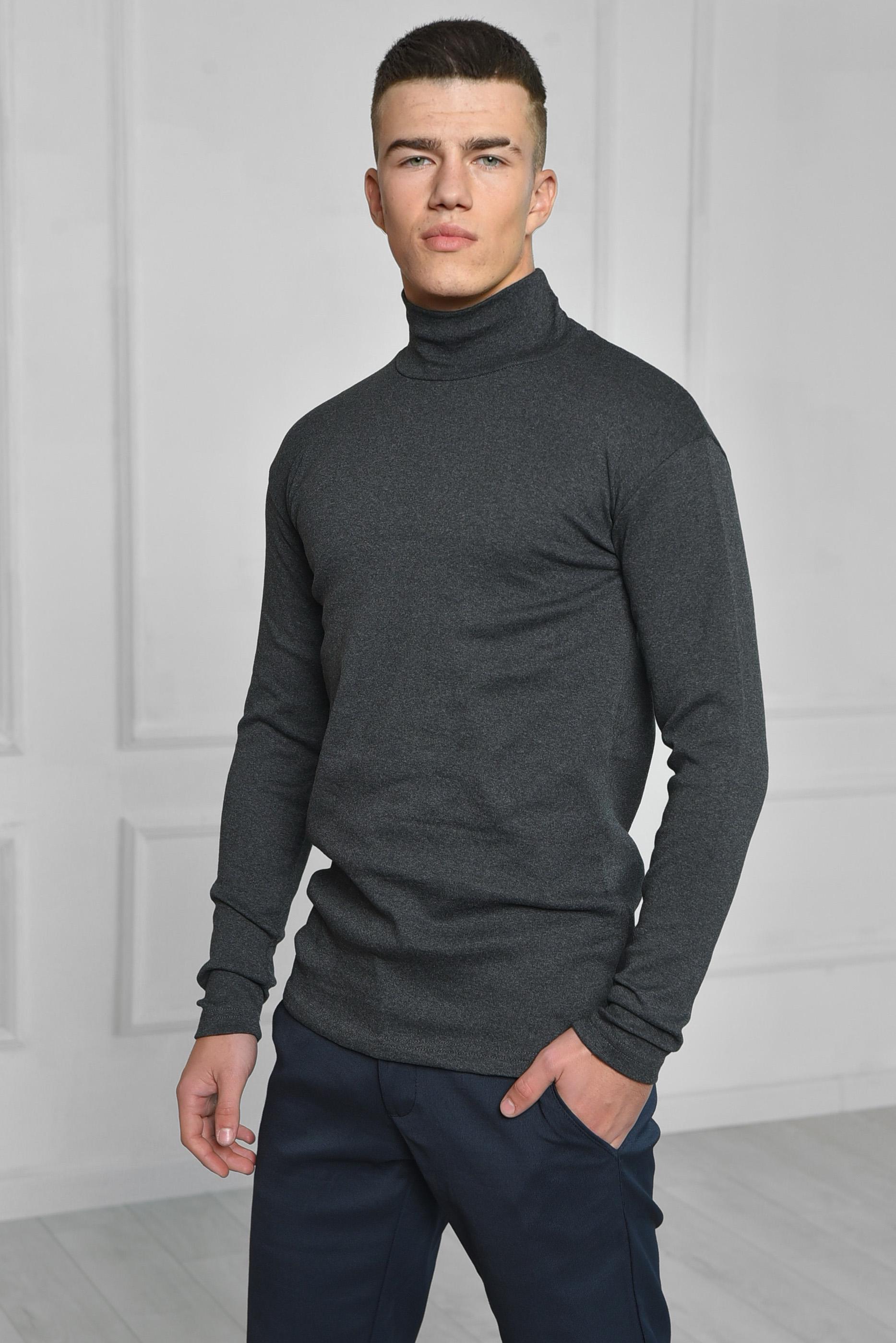 Гольф чоловічий на флісі L Темно-сірий (166675) - фото 2