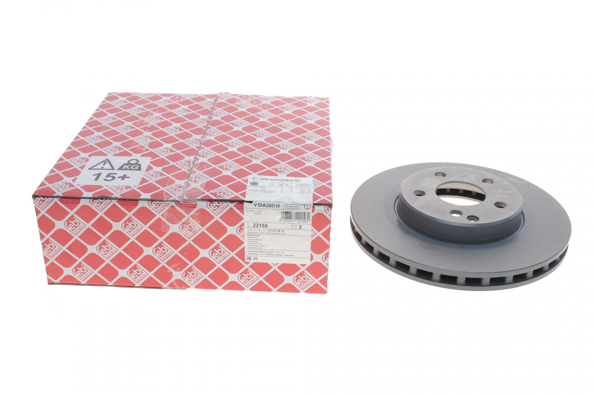 Гальмівний диск передній FEBI BILSTEIN для Mercedes E-class W211/S211 02-09 295x28 мм (22156)