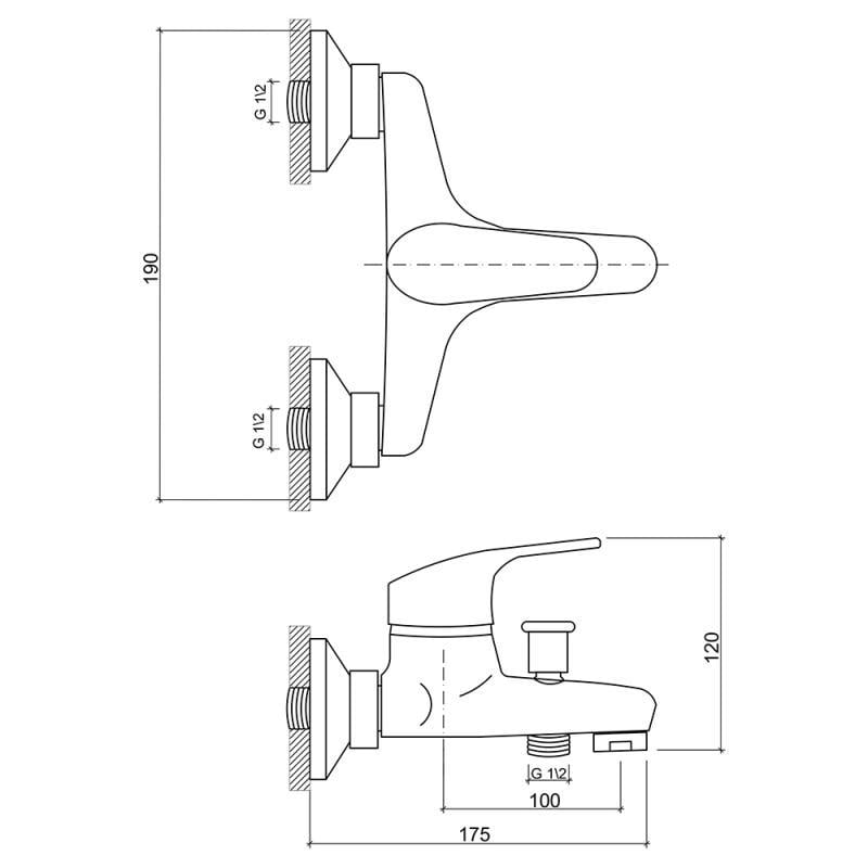 Смеситель для ванны Brinex 36W 006 (BRIN36W006) - фото 3