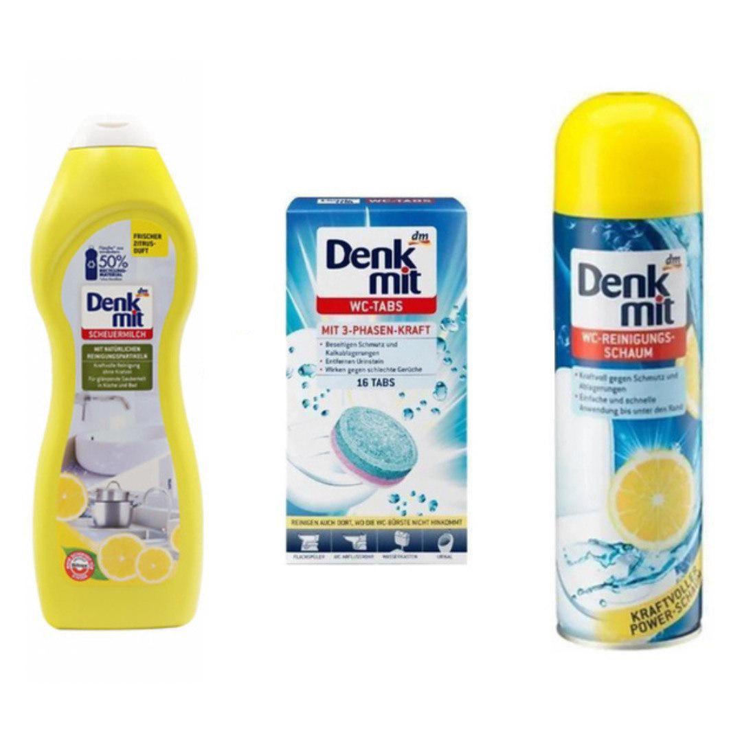 Набір миючих засобів для унітазу DenkMit крем/піна/таблетки (26755380) Набір миючих засобів для унітазу DenkMit крем/піна/таблетки (26755380)