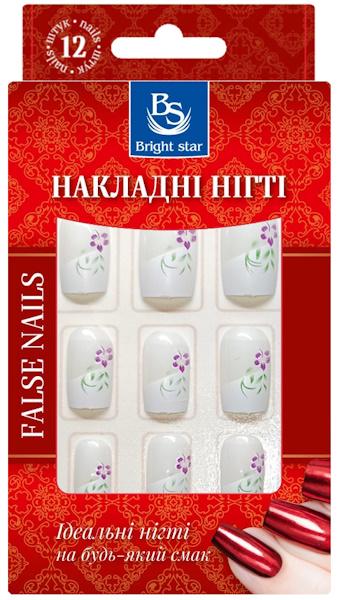 Накладные ногти Bright Star с рисунком в упаковке 12 шт. (LRN-756-12)