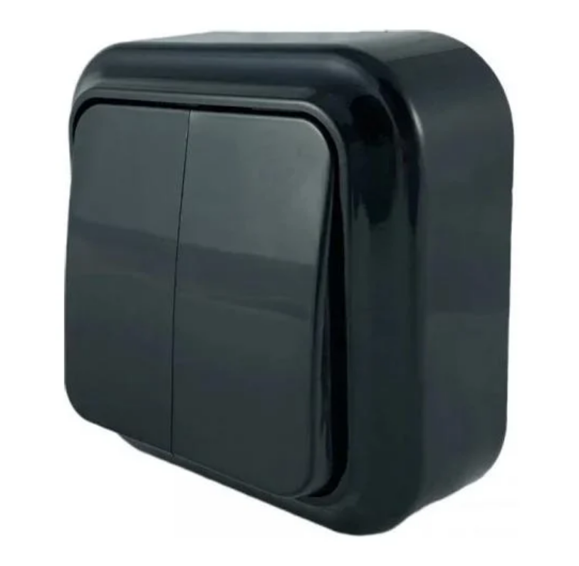 Вимикач двоклавішний VO10-140 Чорний