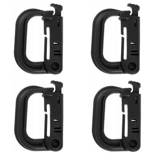 Карабін фіксатор D-подібний Tornado Grimloc MOLLE 4 шт. Raven (11198490) - фото 1