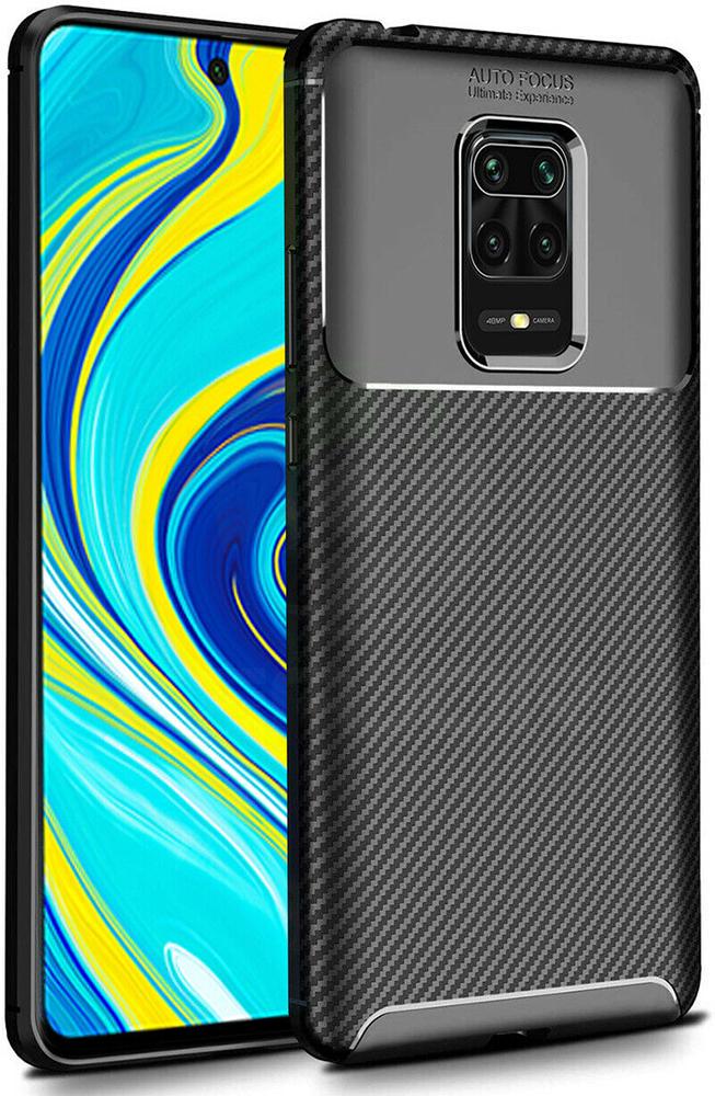 Чехол накладка Auto Focus Carbon для Xiaomi Redmi Note 9S Black (20075-2B)
