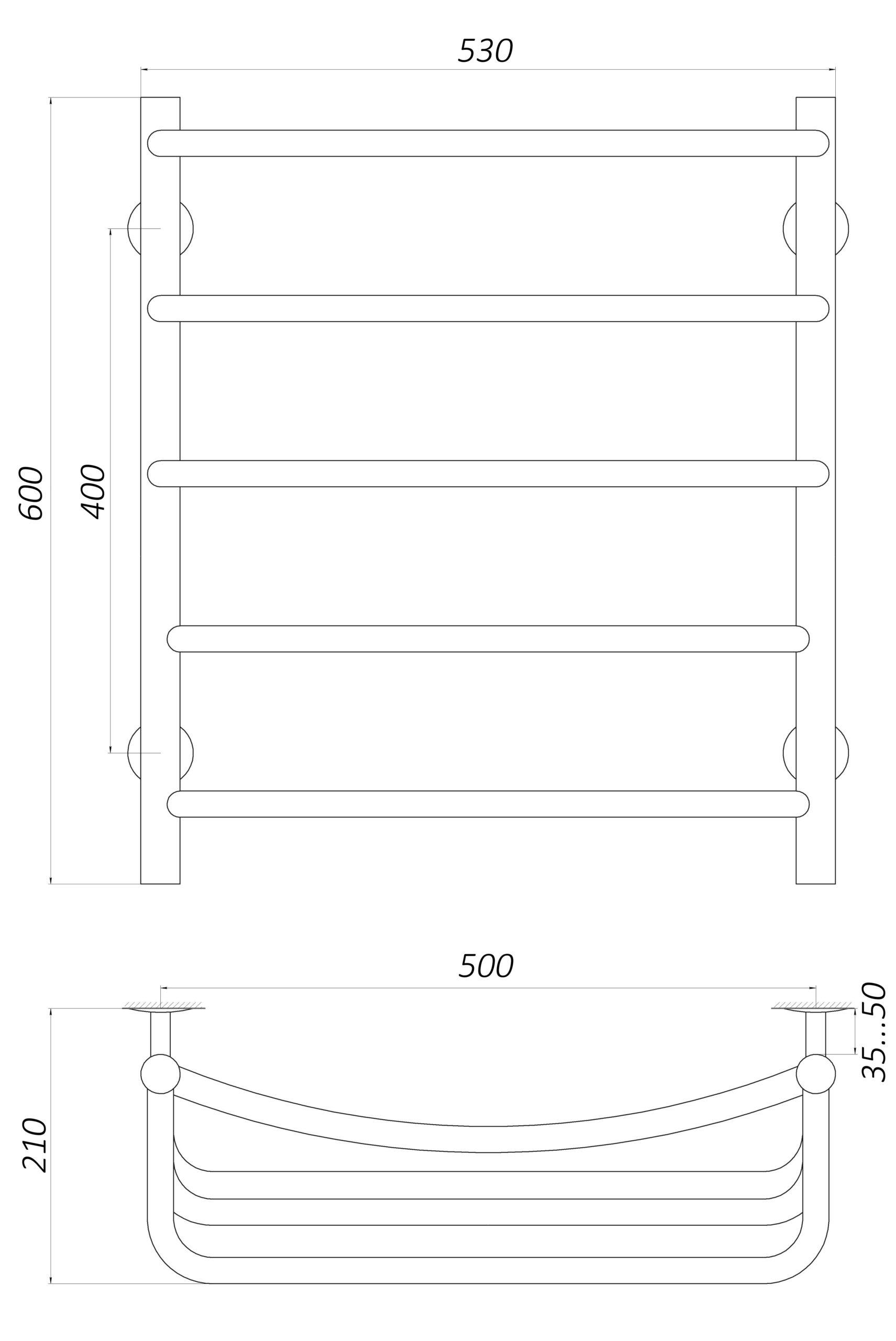 Полотенцесушитель UNIO LКD W 600-500-5 Лестница (20867gser) - фото 5