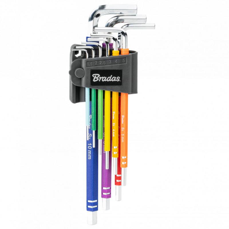 Набор шестигранных ключей Bradas HX 1,5-10 мм удлиненные 9 шт. (DIY-HKH62-EL/B)