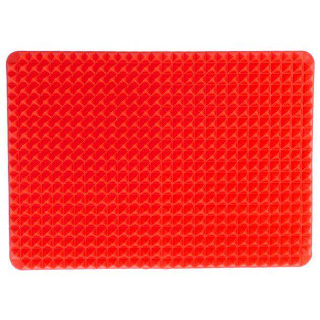 Коврик термо пирамида для барбекю и запекания силиконовый 40х27 см Красный - фото 2