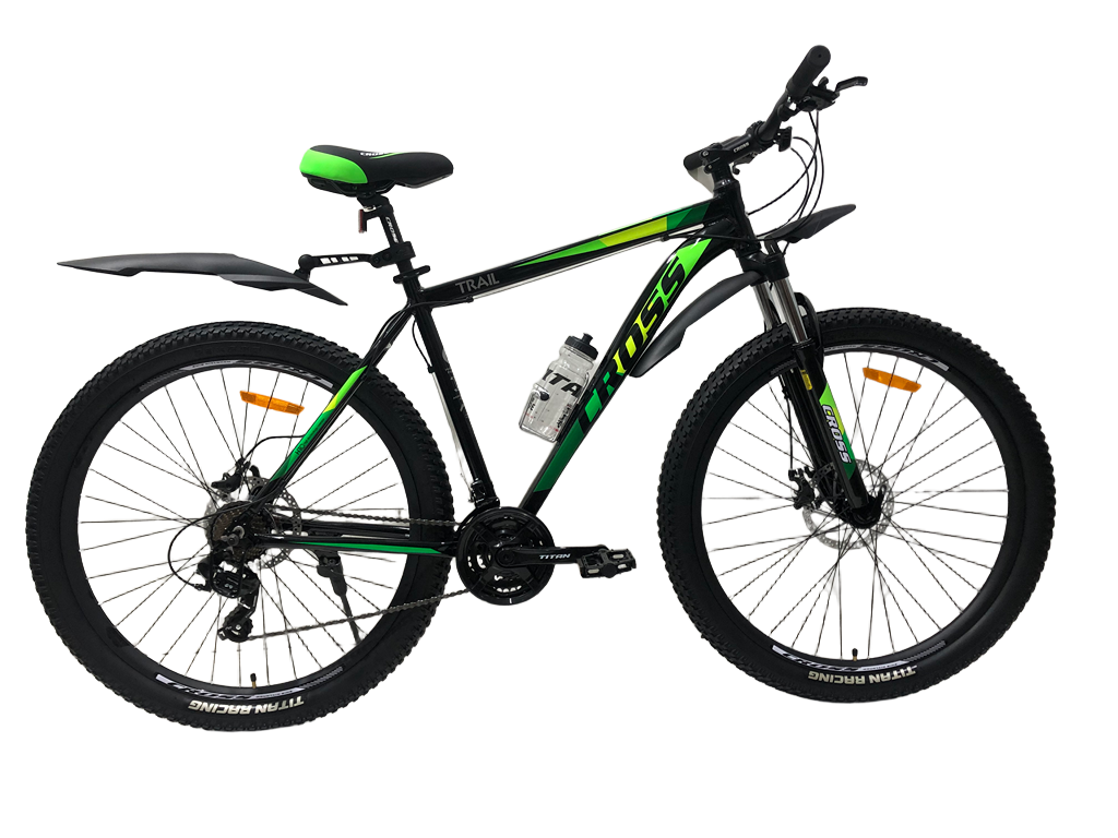 Велосипед CROSS Trail 2025 29"19" Черный/Зеленый (2527200844)