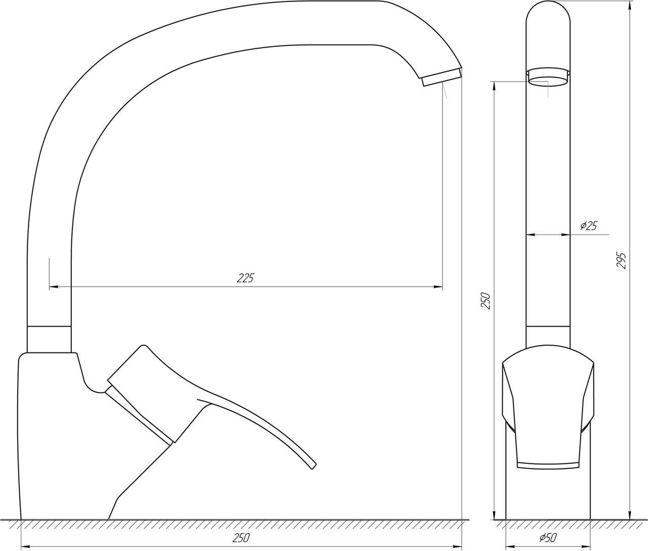 Змішувач для кухні GLQU-0203S-BIG-9-BRONZE (000019220) - фото 4