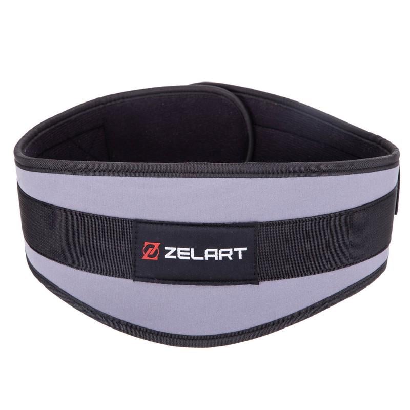 Пояс атлетичний посилений регульований Zelart SB-165459 ширина 15 см L Сірий (DR004049)