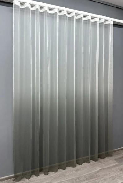 Тюль фатин Омбре Белый/Серый (1582т)