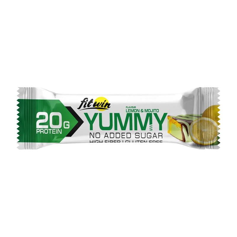 Протеиновый батончик 20 г белка без добавленного сахара FitWin Yummy Bar 55 г Лимон/Мохіто