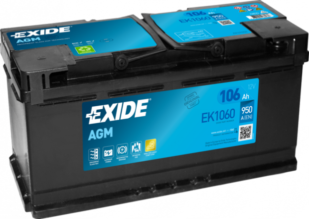 Аккумулятор EXIDE AGM R EN950 106 Ah-12 V 392х175х190 мм (EK1060)