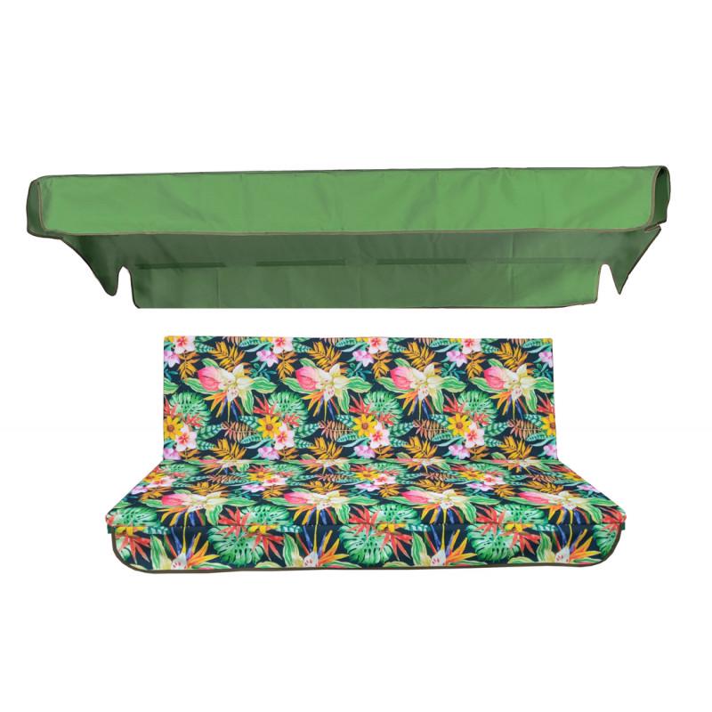 Комплект подушек для качелей водоотталкивающий eGarden Floral 170x110x6 Зеленый Комплект подушек для качелей водоотталкивающий eGarden Floral 170x110x6 Зеленый