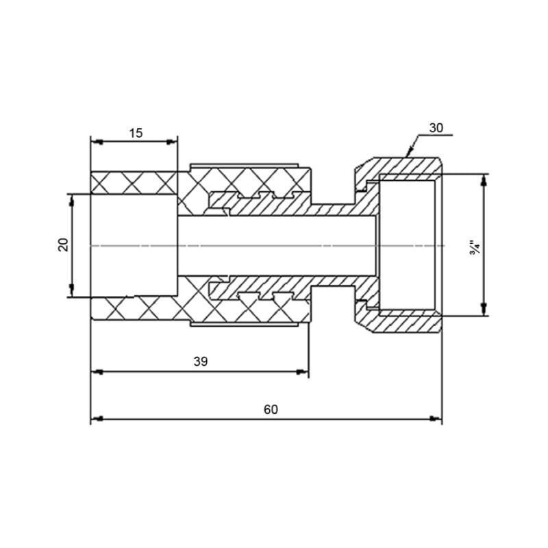 Муфта PPR Blue Ocean з латунним штоком та накидною гайкою 20х1/2" ВР (FRRS00006459) - фото 2 Муфта PPR Blue Ocean з латунним штоком та накидною гайкою 20х1/2" ВР (FRRS00006459) - фото 2