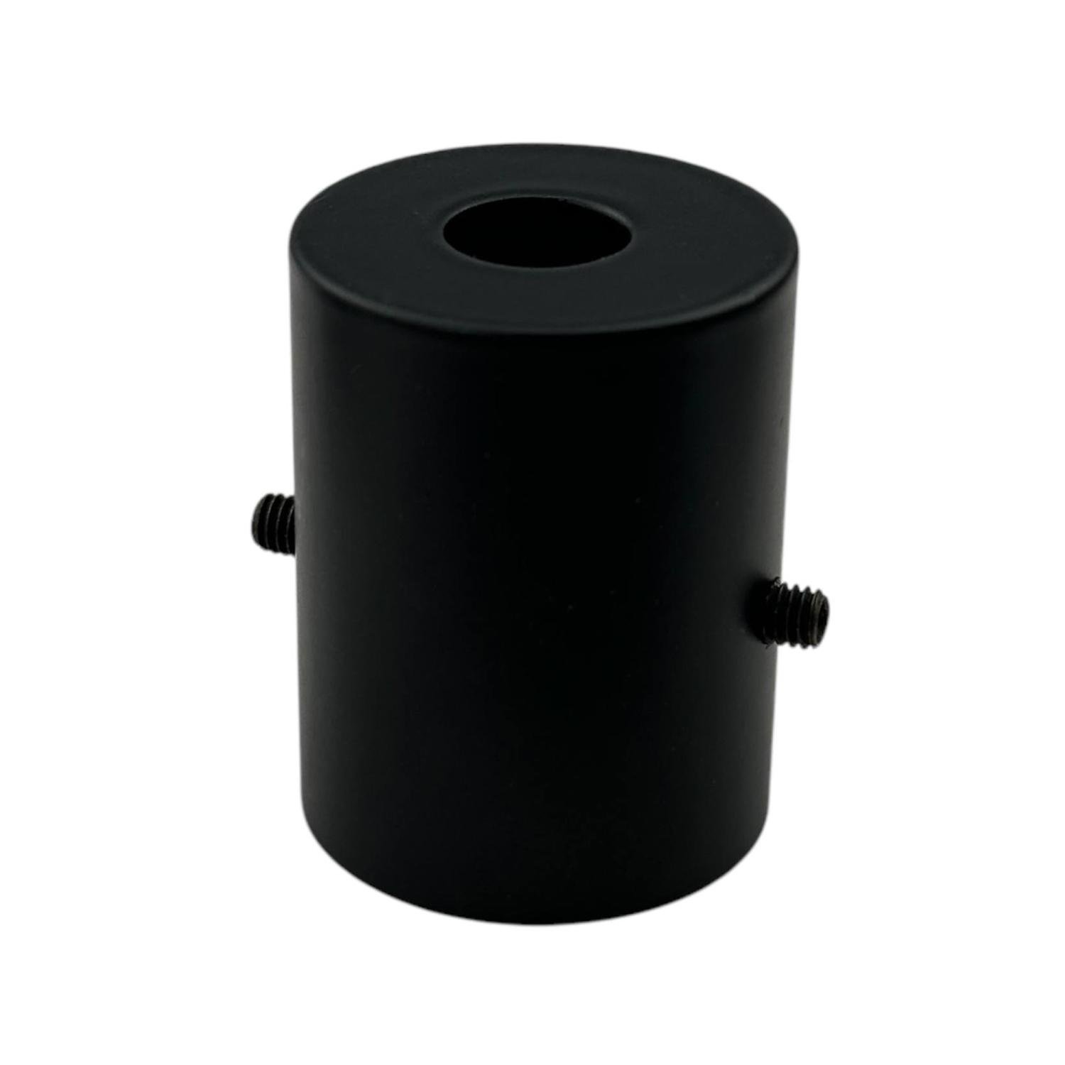 Заглушка 30х38 мм для гнучкого неону ⌀ 25 мм металева з отвором Чорний