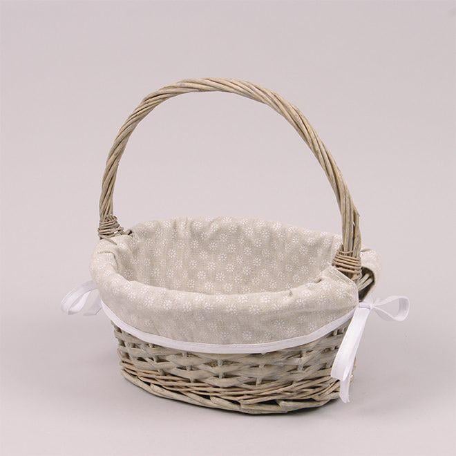 Корзина с тканью Flora 18х11х27 см Серый (39635)