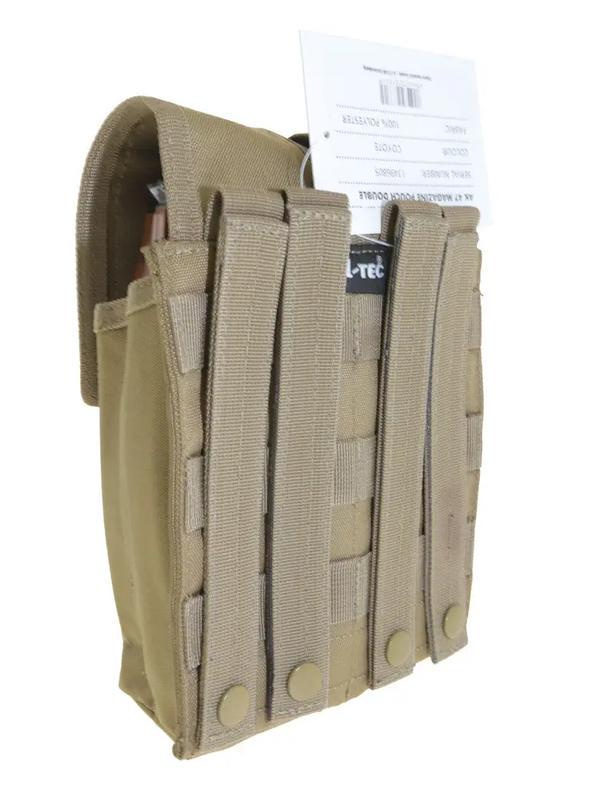 Подсумок полевой Mil-Tec для магазина АК47 и аптечки двойной Койот (MT2-0824175)