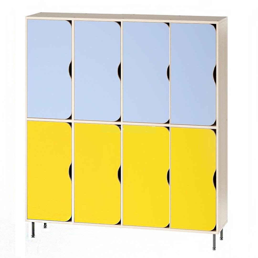 Шафа 8-секцій DS-56 на металевих регульованих опорах Жовтий/Лаванда