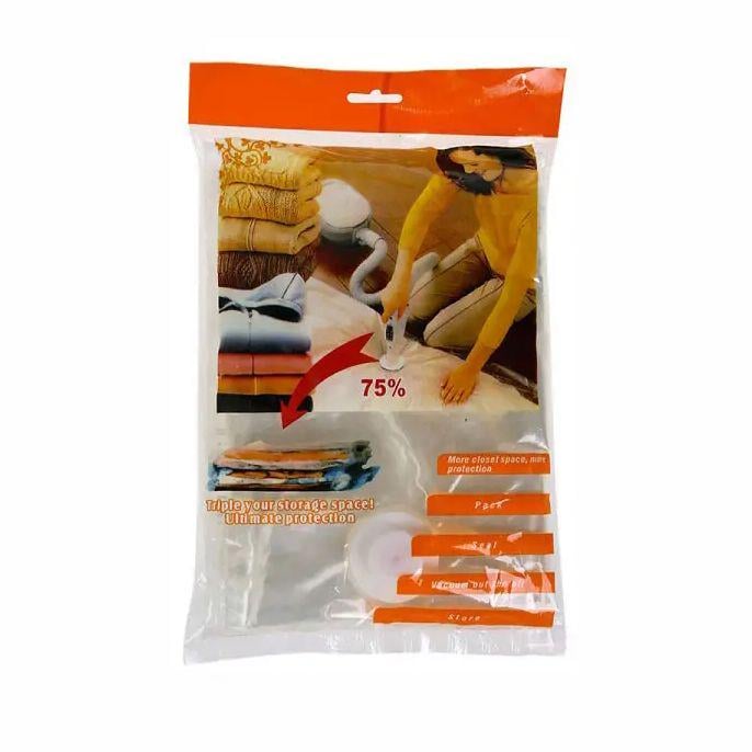 Пакет вакуумный Vacuum Bag для хранения вещей с клапаном 70x100 см A0033 1 шт. Прозрачный (0224) Пакет вакуумный Vacuum Bag для хранения вещей с клапаном 70x100 см A0033 1 шт. Прозрачный (0224)