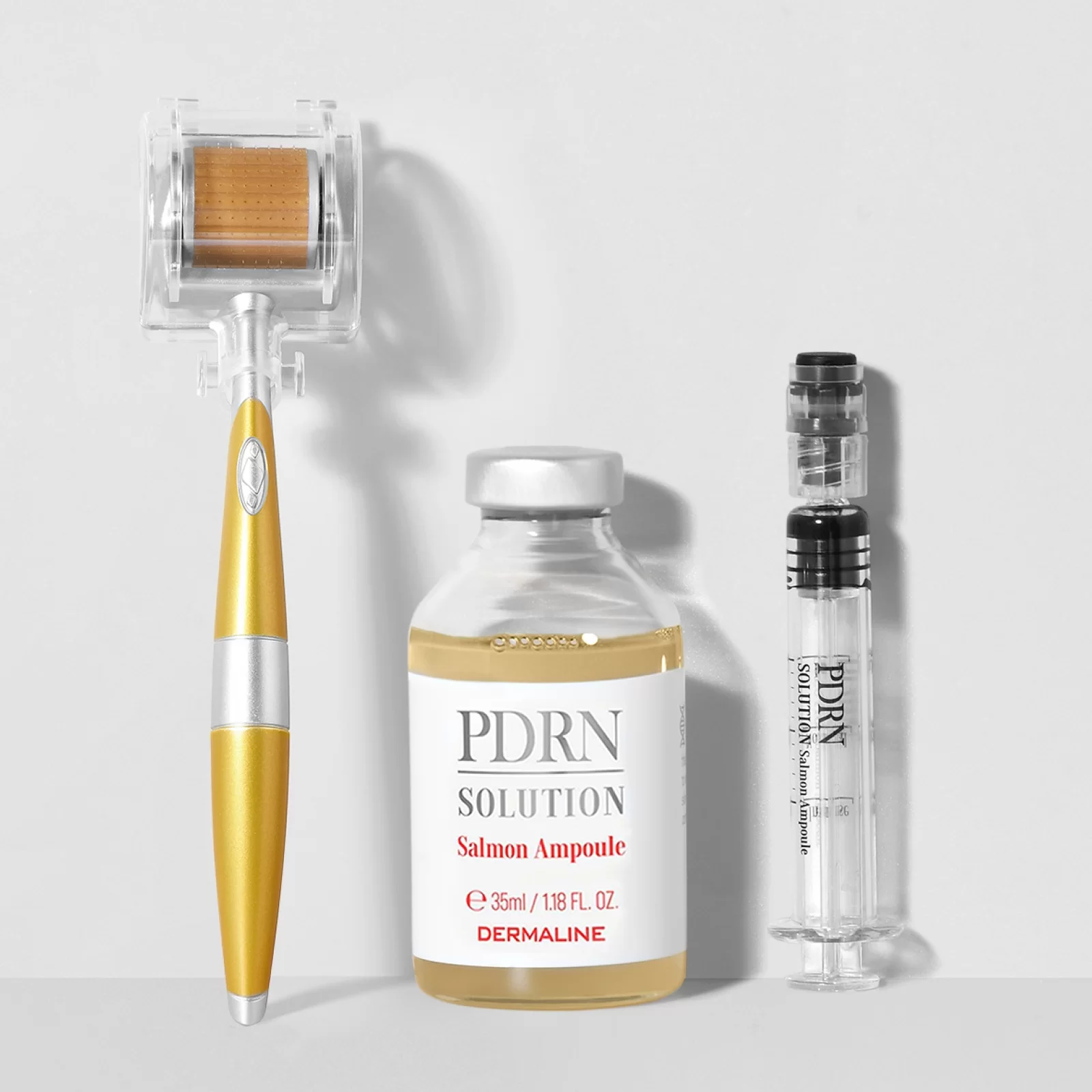 Сыворотка антивозрастная DERMALINE Derma Solution PDRN Salmon Ampoule с высоким содержанием ПДРН с мезороллером (27100105)