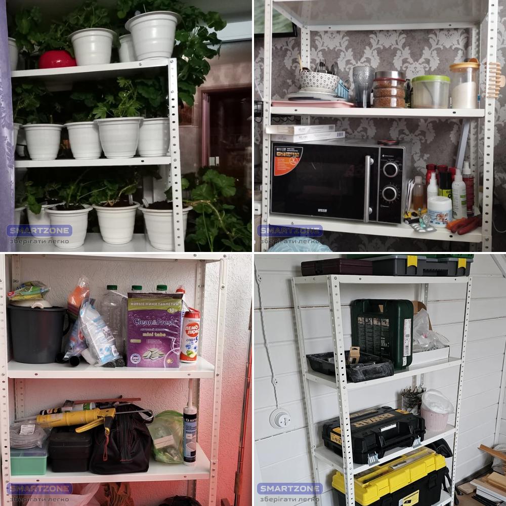 Стеллаж металлический на 5 полок 170х75х30 см Белый (МИА-117) - фото 6