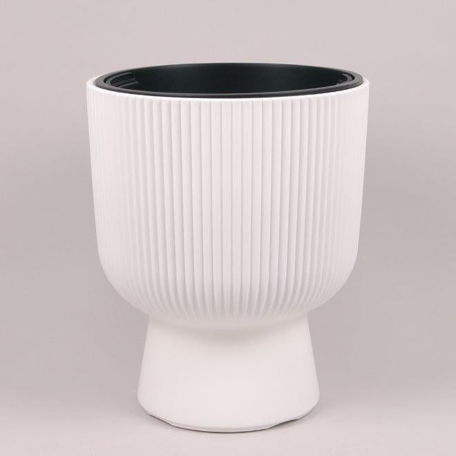 Горшок пластиковый Flora Milly с вкладом 24 см Белый (94001)