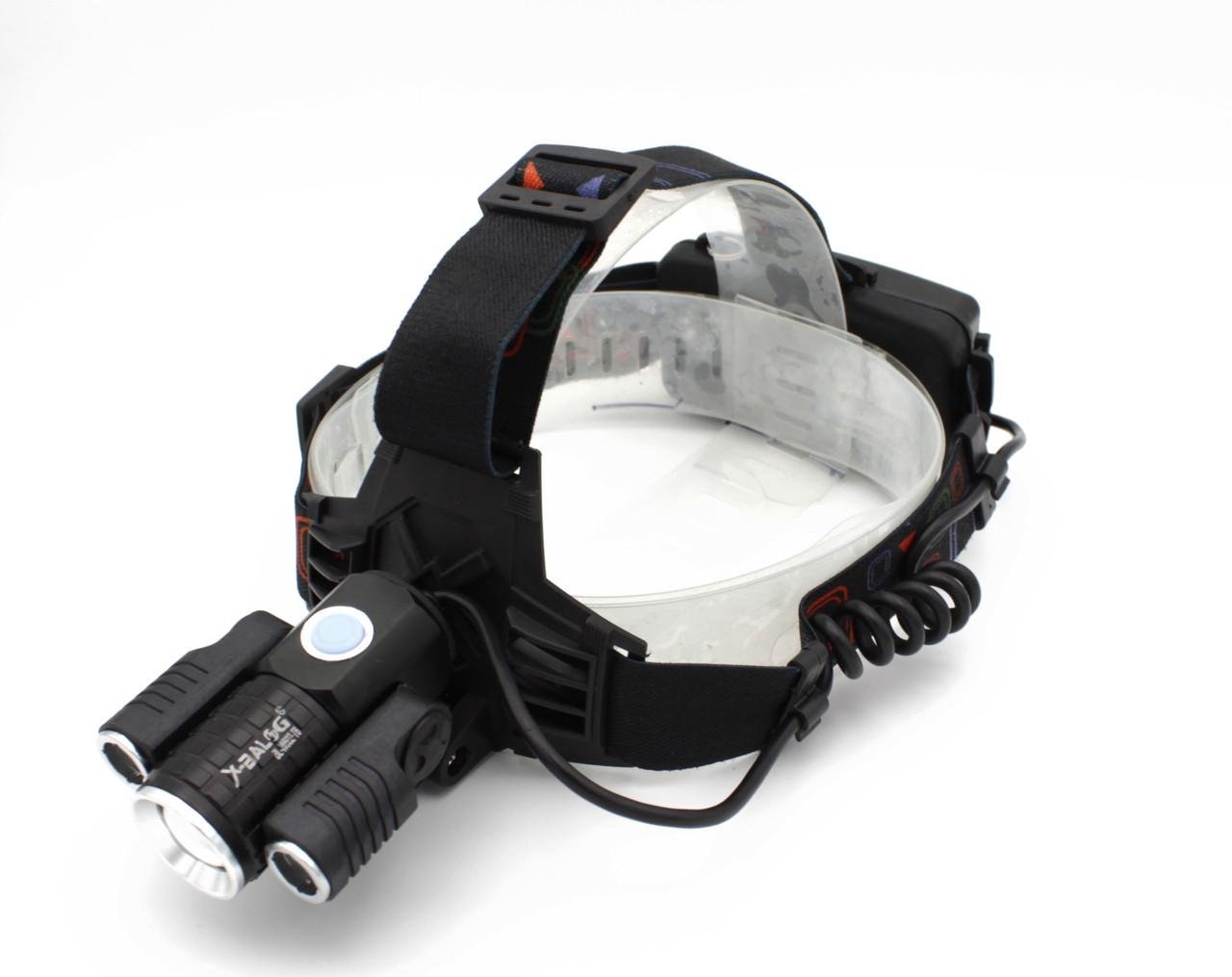 Фонарь налобный X-balog W602-T6 2XPE 18650 Zoom ЗУ 220 V (t2663)