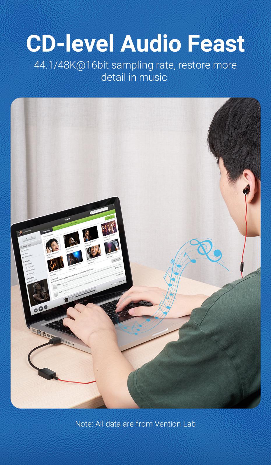 Зовнішня звукова карта Vention USB OMTP CTIA роз'єм 3,5 мм для гарнітури шумозаглушення Plug and Play 48кГц 16біт 0.15 м Чорний (CDZB0) - фото 5 Зовнішня звукова карта Vention USB OMTP CTIA роз'єм 3,5 мм для гарнітури шумозаглушення Plug and Play 48кГц 16біт 0.15 м Чорний (CDZB0) - фото 5