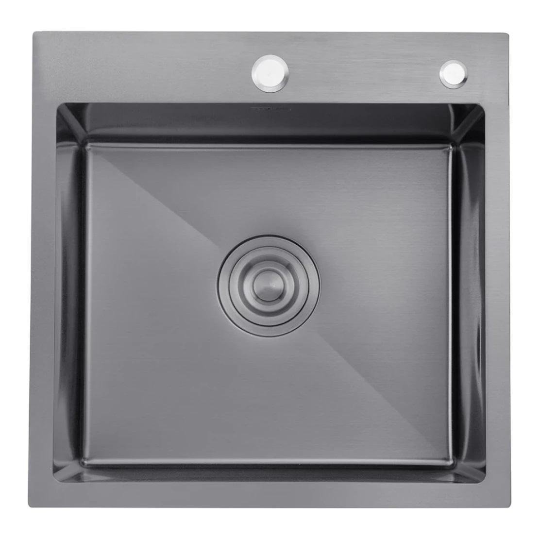 Кухонная мойка Kroner KRP Schwarze 5050HM PVD и смеситель для кухни Kroner KRP PVD03817BLK (13681823)