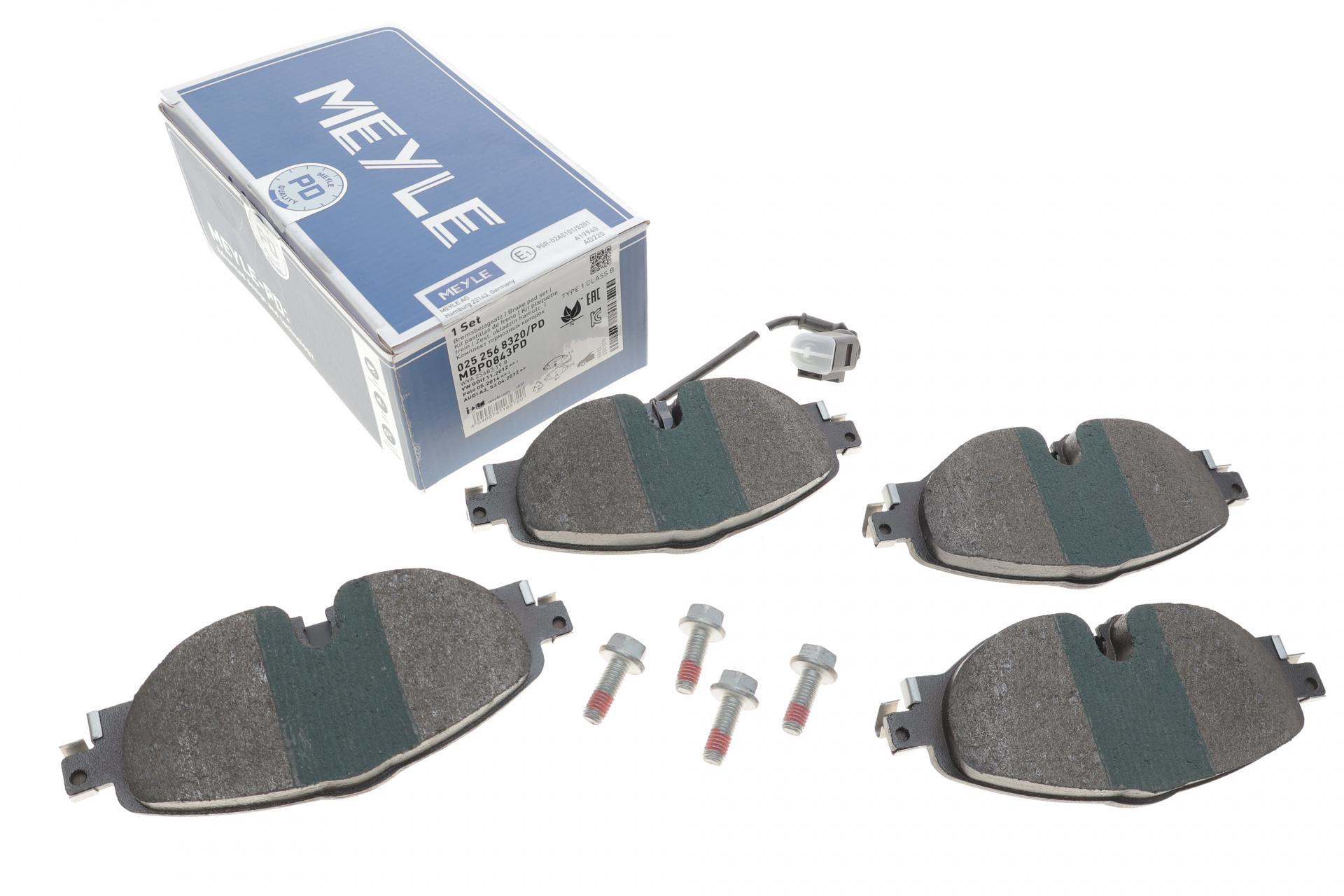 Колодки тормозные передние Meyle 025 256 8320/PD VW Caddy IV/Golf VII/Passat B8/Skoda Octavia/Seat Leon 12- с датчиком