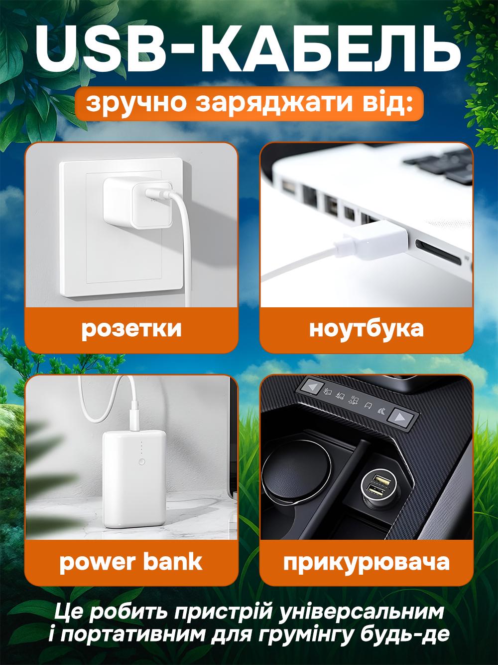 Тример для стрижки лап/вух/дрібних зон у собак/котів JoyPro pet shaver на акумуляторі з usb зарядкою Бежевий (5de089c0) - фото 7