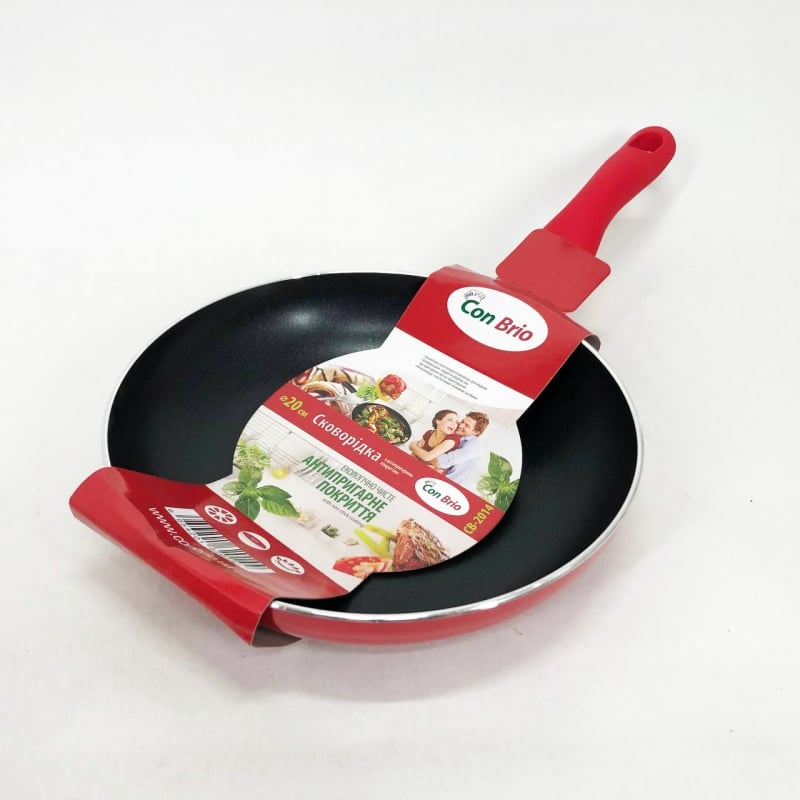 Сковорода Con Brio CB-2014 із антипригарним покриттям Pfluon 20 см Red (tf5171) - фото 10 Сковорода Con Brio CB-2014 із антипригарним покриттям Pfluon 20 см Red (tf5171) - фото 10