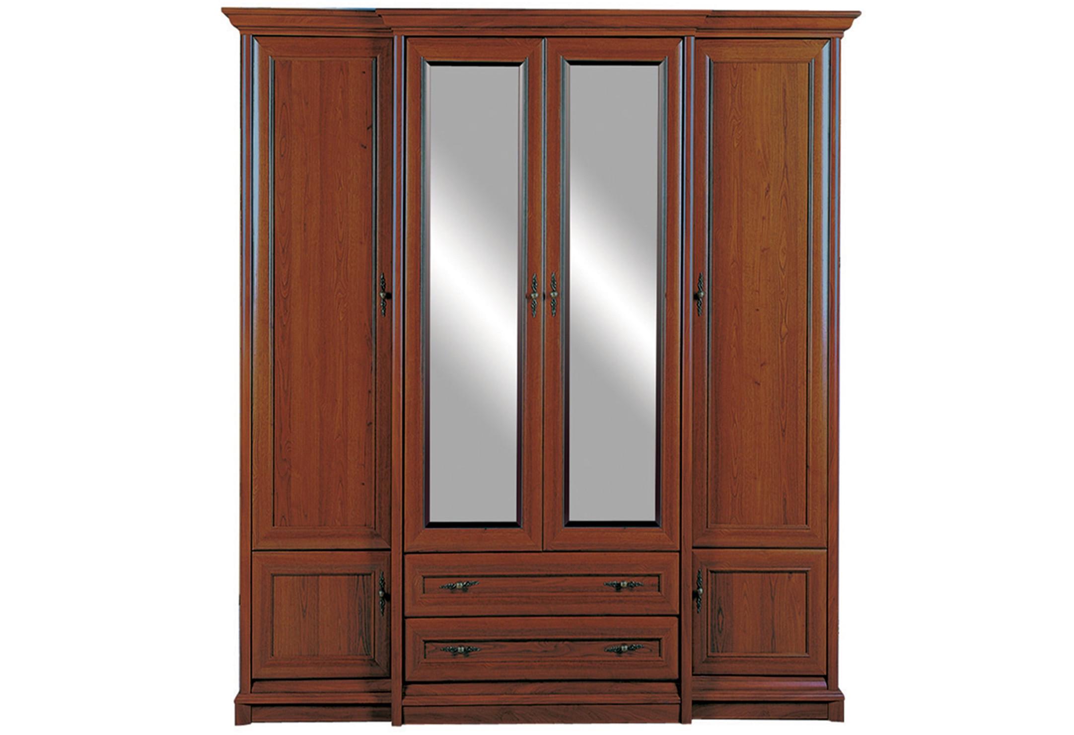 Шафа 4-дверна з 2 шухлядами Гербор Соната 227х53х225 Каштан (258)