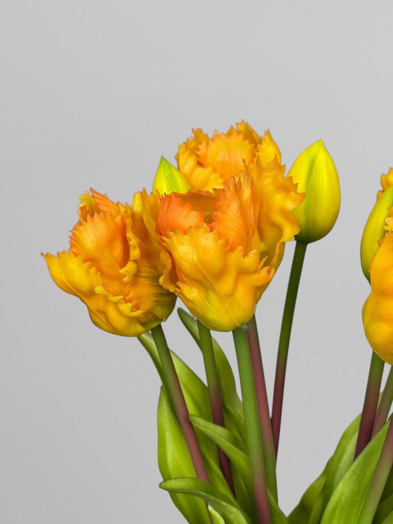Букет штучних кучерявих тюльпанів 5 шт. 40 см Жовтий (К07048) - фото 7