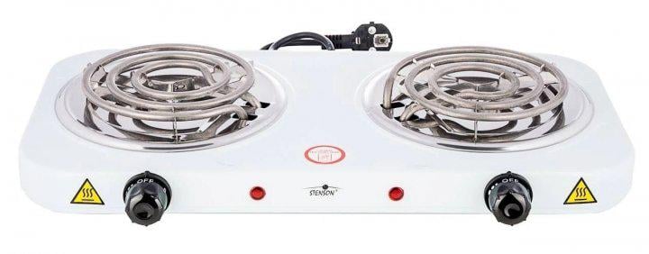 ᐉ Электроплита спиральная на 2 конфорки Stenson MS-0013 2000 Вт White