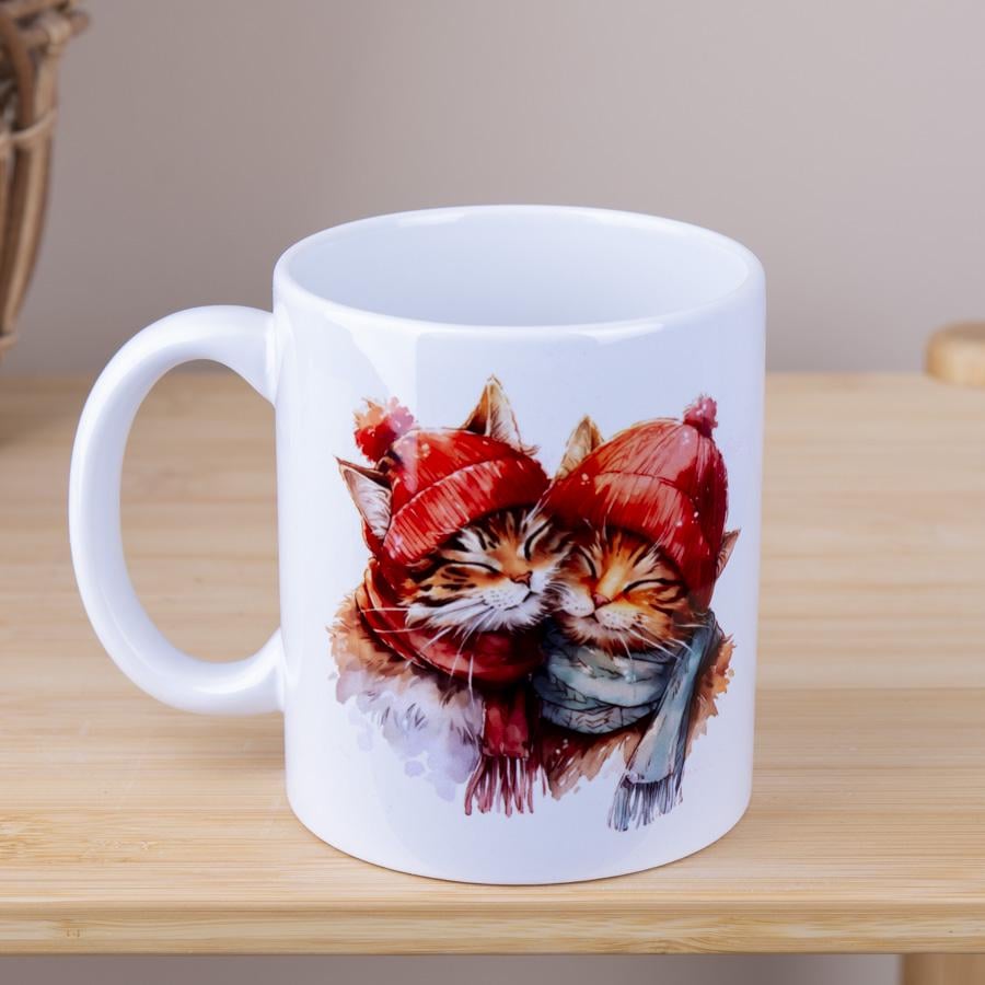 Чашка Котики в шапках 330 мл (5208-71)