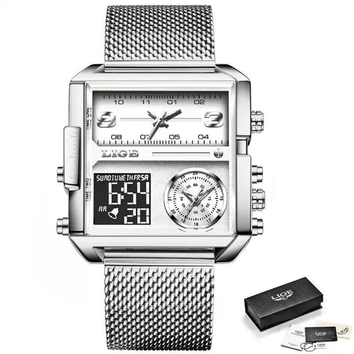 Наручний годинник чоловічий Lige Maxi LG8925 Silver (15252)