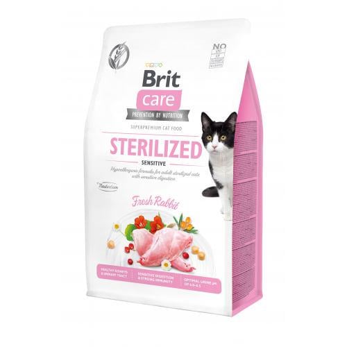 Корм для стерилизированных кошек сухой Brit Care Cat GF Sterilized Sensitive при чувствительном пищеварении 400 г (9320) - фото 1