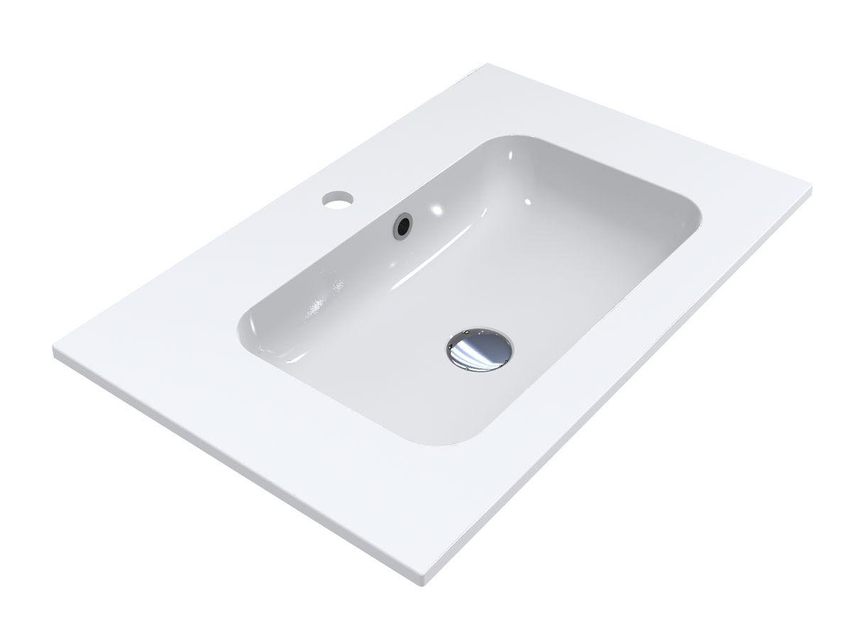 Умывальник Miraggio DELLA 700 с литого мрамора глянцевый Белый (84010)