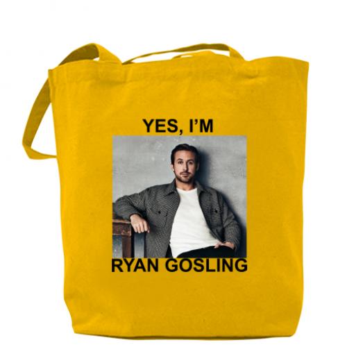 Шоппер Yes, I'm Ryan Gosling 37х41 см Желтый (16061429-6-195420)