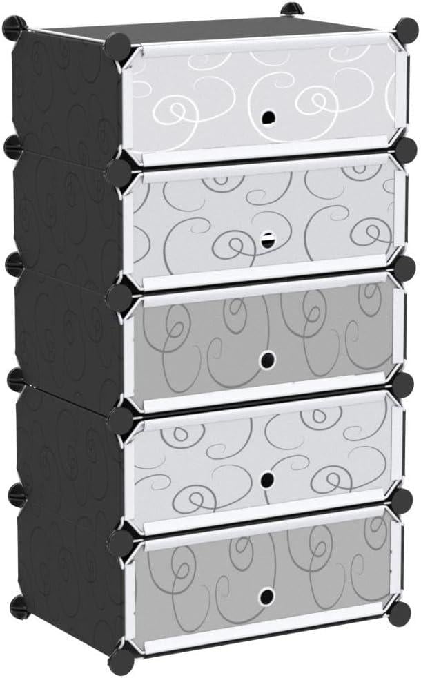 Шафа для зберігання взуття пластикова на 5 секцій 37х37х90 см (15934)