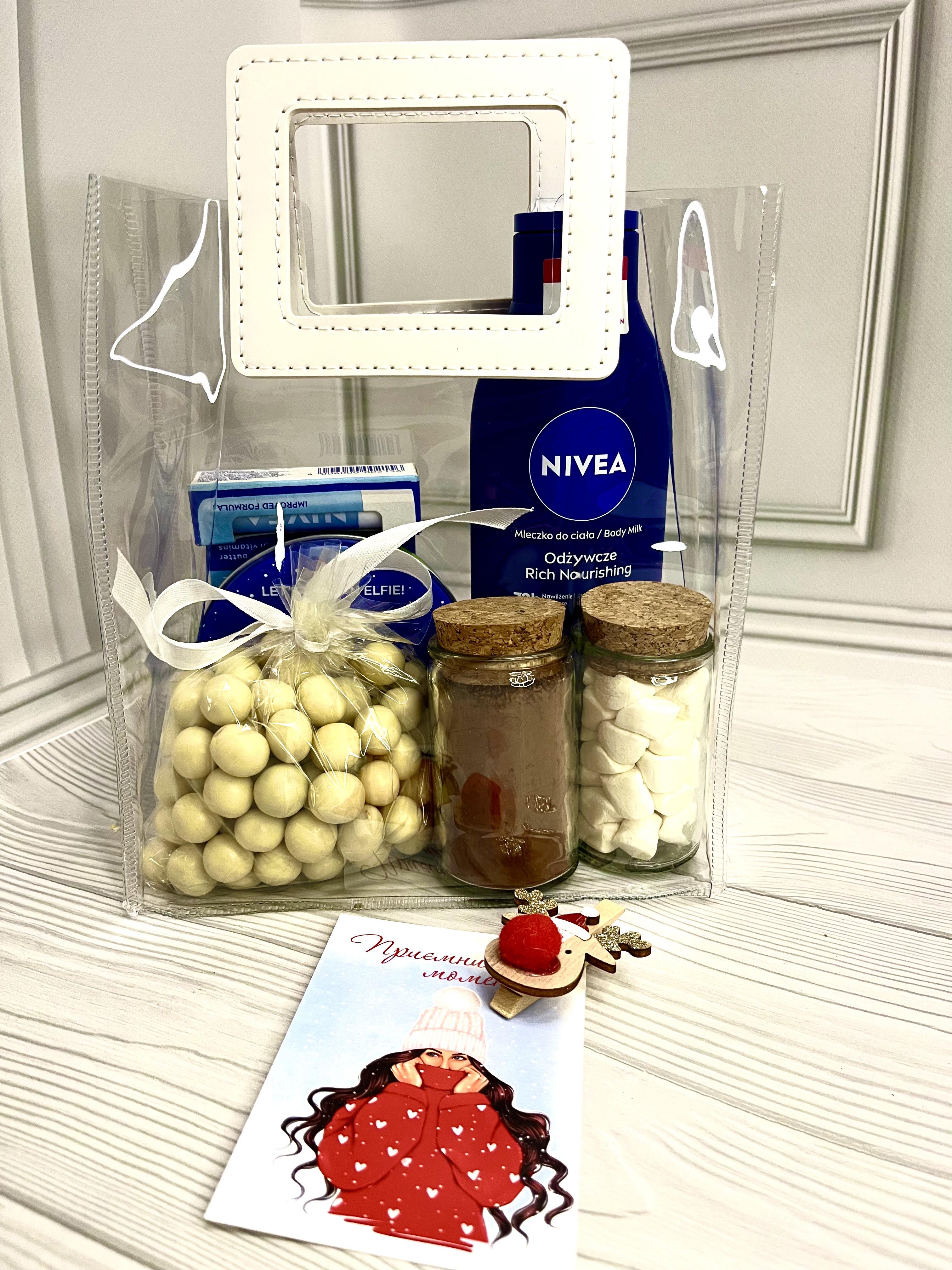 Подарунковий бокс у сумочці Mood Spa з засобами догляду за тілом Білий (B10004NY)